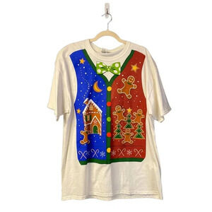 Fruit of the Loom 100% Cotton Gingerbread Vest Tshirt‎ Size XL